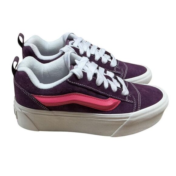 Vans Knu Stack Sneakers Women 7.5 Men 6 Purple Pink Lollipop Platform Shoes NEW - Picture 2 of 11